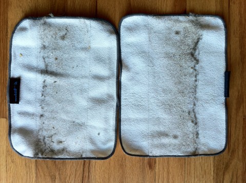 Mint Microfiber Pads after cleaning